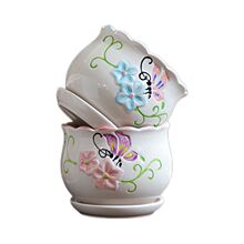 花盆陶瓷特价清仓带托盘大号特大创意个性简约绿萝蝴蝶兰多肉花盆