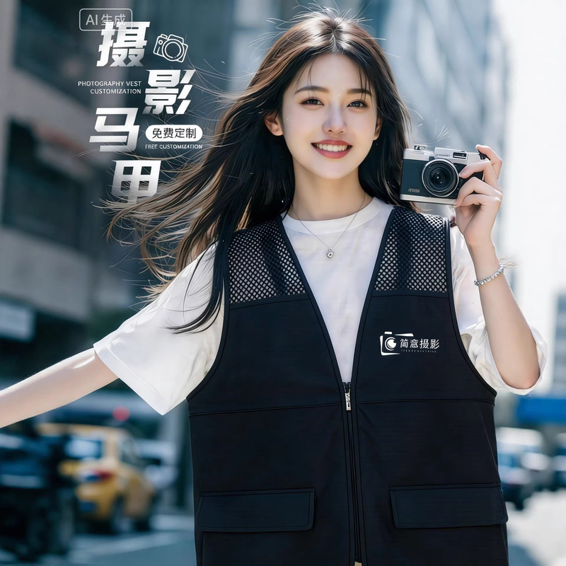 Customized Vests with Logo Printing for Volunteer Activities, Advertising, and Cultural Promotion; Red Vests for High-End Photographers Customized Vests with Logo Printing for Volunteer Activities, Advertising, and Cultural Promotion; Red Vests for High-End Photographers