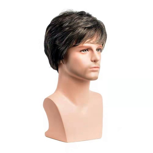 Foreign trade European and American hot-selling direct-selling wigs, men's short hair wigs, high-temperature silk wigs, drop shipping