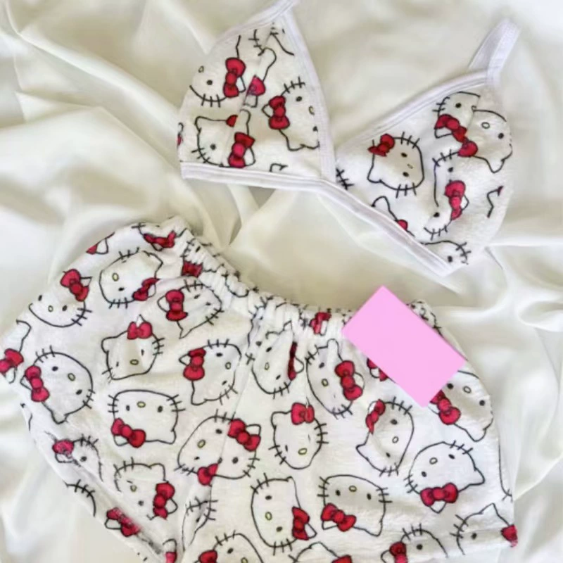 Пижама, жилетка, мультфильмовые шорты, нижнее белье для отдыха, комплект, европейский стиль
