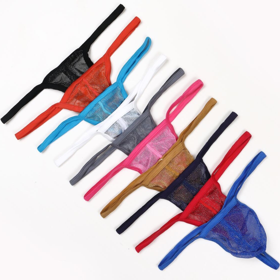 Comercio Exterior de Europa y América ropa interior GAY hombres perspectiva europea y americana bolsa malla fina cintura baja sola camiseta pantalones más tamaño E080