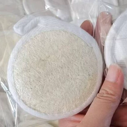 Loofah Bath Sponge (Natural), Cotton‑Linen & Loofah, Multiple Sizes 8×8–12×12 cm