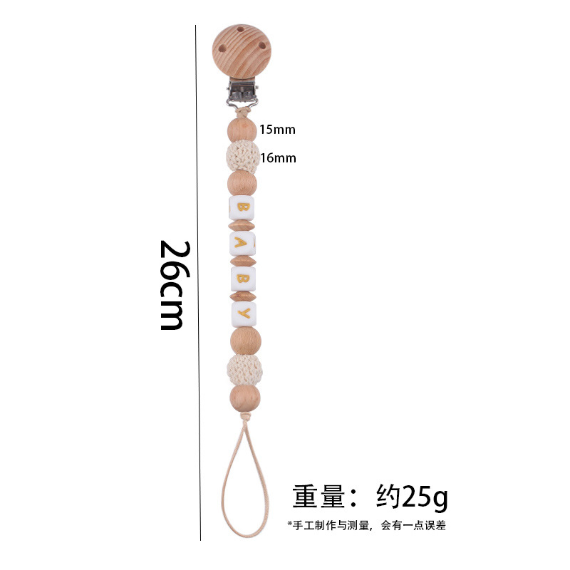 Productos para niños pequeños abrazadera de tetina de beech nombre de bebé DIY creativo de silicona bola de lana calmante tetina cadena anti-caída cadena