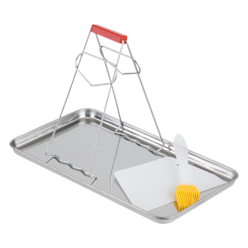Cross-Border Stainless Steel Rice Roll Steaming Plate Commercial Cold Skin Plate Square Plate Tray Barbecue Plate Household Flat Bottom Dish Plate Square Plate