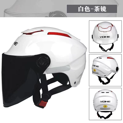Eternal 365 helmet 3C Motosiklet kaskı (dəbilqə) - white-with-black-tea-lens-new-national-standard-class-a