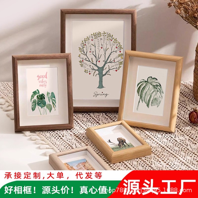 Photo Frame Display Stand Manufacturer Wholesale Wooden Picture Frames 5 Inch 6 Inch 7 Inch 8inch 10inch Three-Dimensional Hollow Creative Wall Hanging