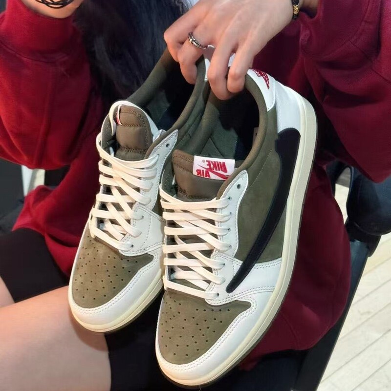 Putian Pure Original AJ1 Low-cut Lightning Barb Basketball Shoes TS Joint Black Green Olive Couple Men's and Women's Sports Board Shoes Putian Pure Original AJ1 Low-cut Lightning Barb Basketball Shoes TS Joint Black Green Olive Couple Men's and Women's Sports Board Shoes