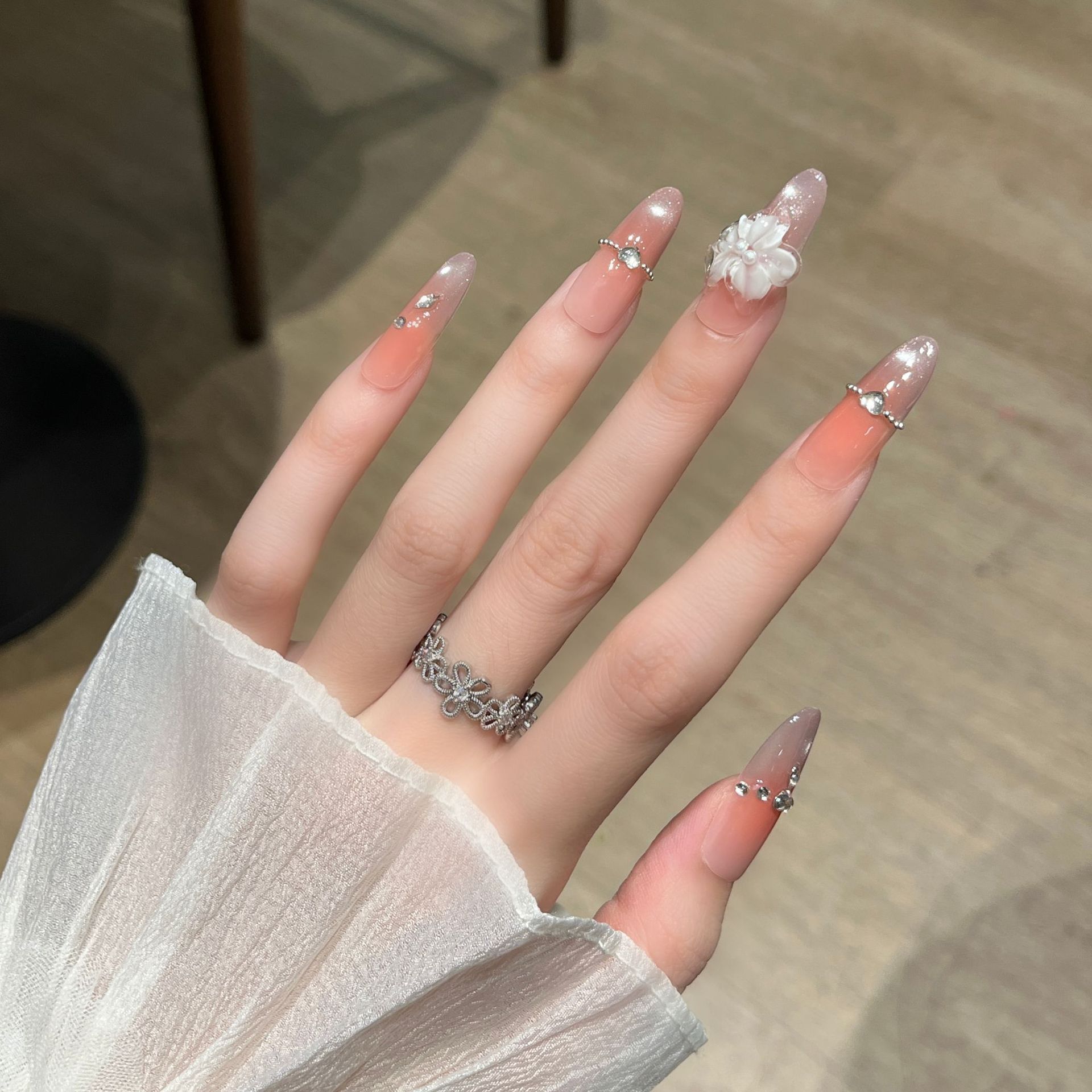 Manual pura manicura ojo de gato para usar uñas nuevas uñas falsas parches de manicura desmontables ins puro deseo de viento