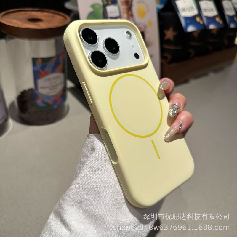 适用iPhone17promax液态硅胶细圈磁吸手机壳苹果16纯色全包保护套|undefined
