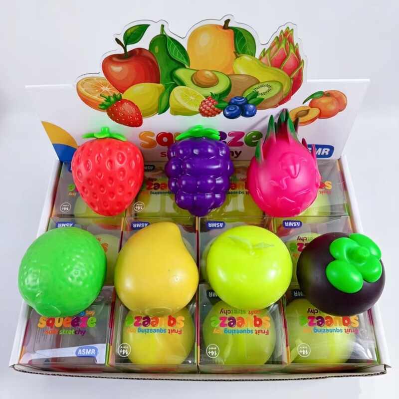 Fruit stress-relief squishy toy, realistic simulation toy for stress relief and venting, colorful fruit blocks filled with flour Fruit stress-relief squishy toy, realistic simulation toy for stress relief and venting, colorful fruit blocks filled with flour