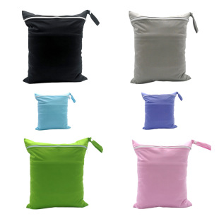 6 color single zipper zipper solid color diaper bag diaper storage bag with waterproof film small wholesale makeup