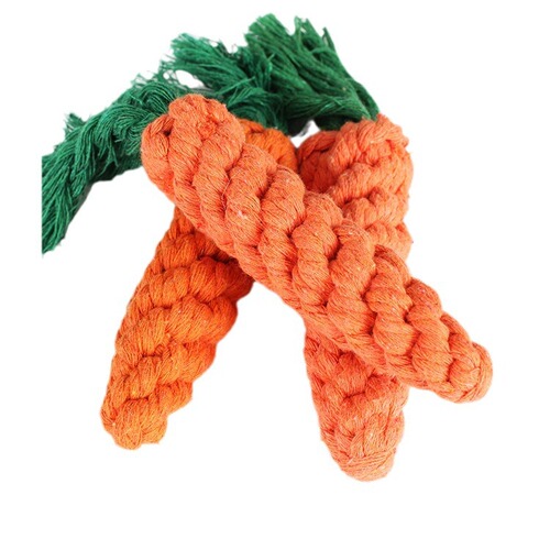 Pet Supplies Manufacturer Pet Toys Cotton Rope Carrot Dental Cleaning Chew Toys for Dogs on Amazon