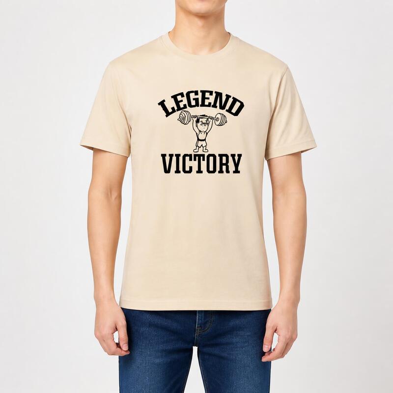 Fat Brother Weightlifting Champion Khaki American Style Men's Short Sleeve T-Shirt, Plus Size, Pure Cotton, Three-Quarter Sleeve Fat Brother Weightlifting Champion Khaki American Style Men's Short Sleeve T-Shirt, Plus Size, Pure Cotton, Three-Quarter Sleeve