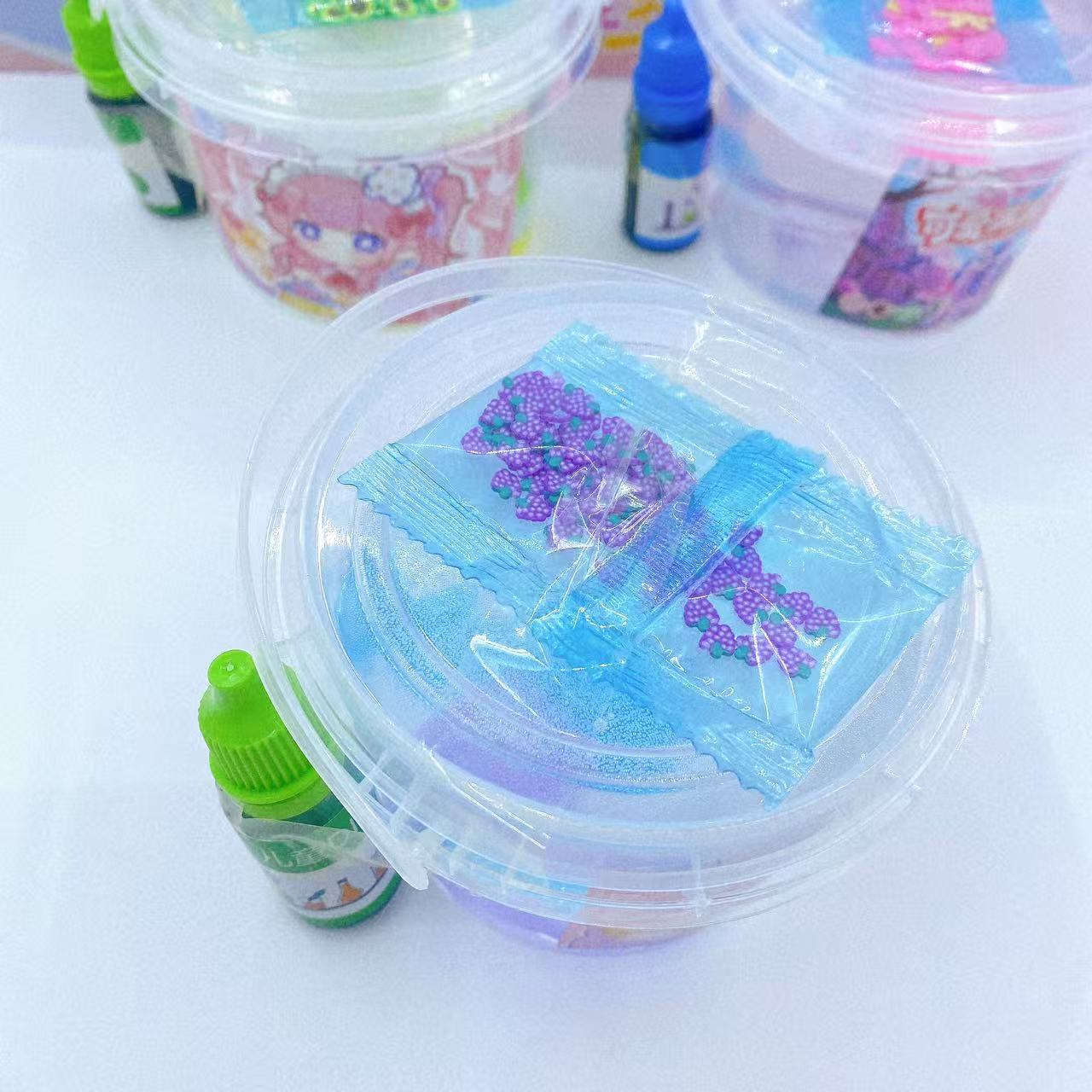 Juguetes creativos para niños hechos a mano DIY pigmento desprimir barro adornamiento pellizco desprimir botella de barro transparente color