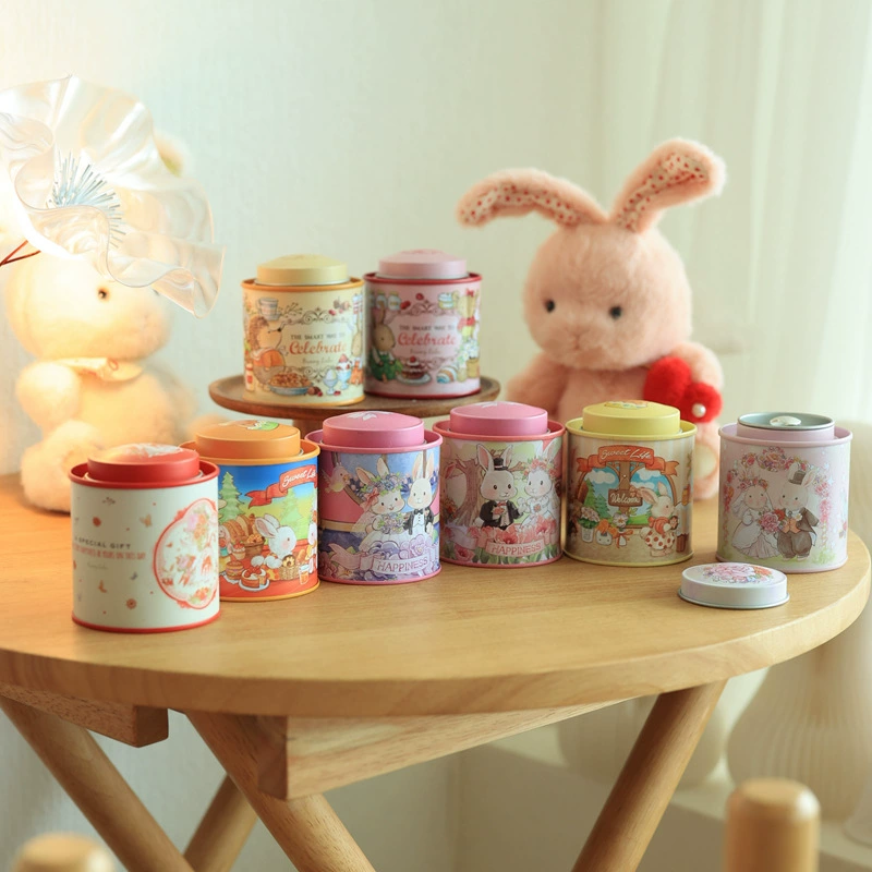 Мини-двойная крышка Bonny Rabbit Чайник с арочной крышкой маленький размер Жестяная коробка для конфет Железная коробка Чайник Сопровождающий подарок
