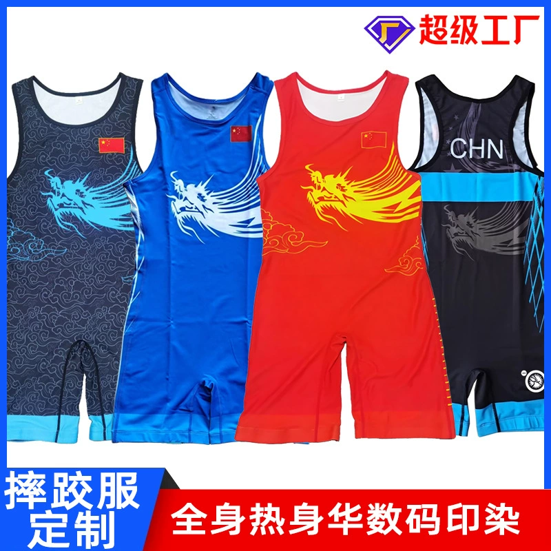 Сублимация всего тела напечатана мужской костюм для борьбы на заказ