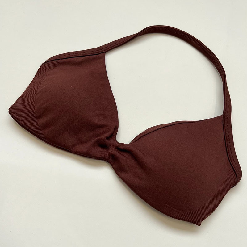 Hot Amazon nylon elástico cuello colgante hermosa espalda pequeño sujetador de fitness sujetador de yoga sujetador deportivo mujer