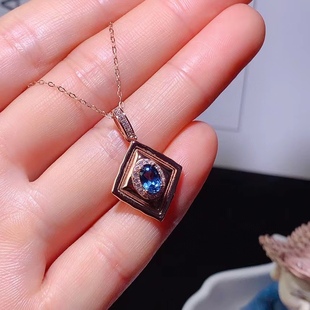 New high-end European and American 925 silver inlaid natural London Lantorpa pendant main stone size: 4*6