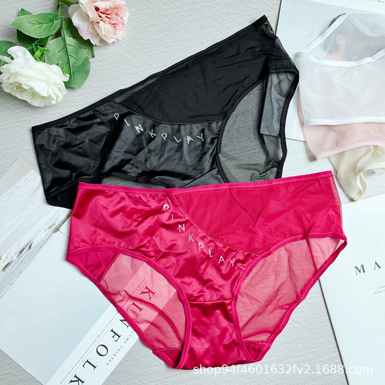 ППВ564 новые женские треугольные низкоу waist сетчатое атласное бриллиантовое нижнее белье сексуальное полупрозрачное высоким пулей