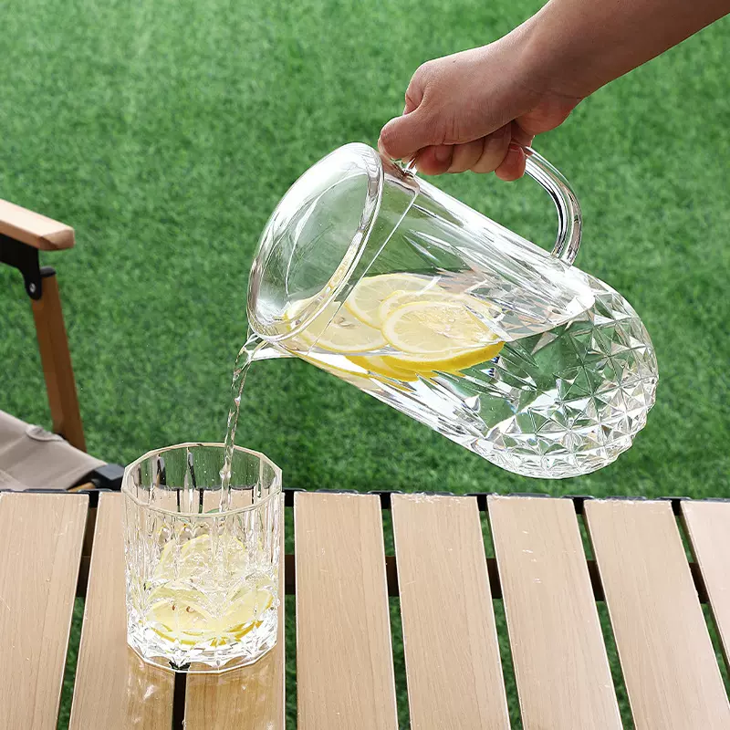 亚克力透明水壶餐厅酒吧饮料果汁壶办公室透明玻璃杯水壶批发