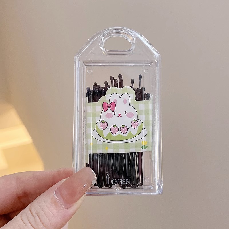 Clip de color simple horquilla en forma de U clip de cabello fijo lado Bangs horquilla rota horquilla negra tocado