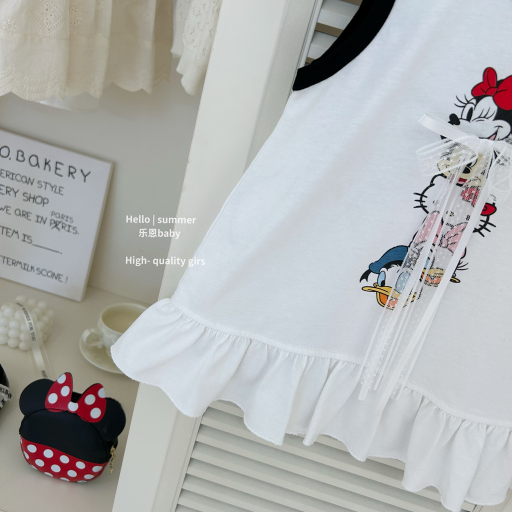 [Le En baby] verano para niñas nuevo estilo Mickey lindo chaleco falda estilo coreano vestido de princesa de dibujos animados