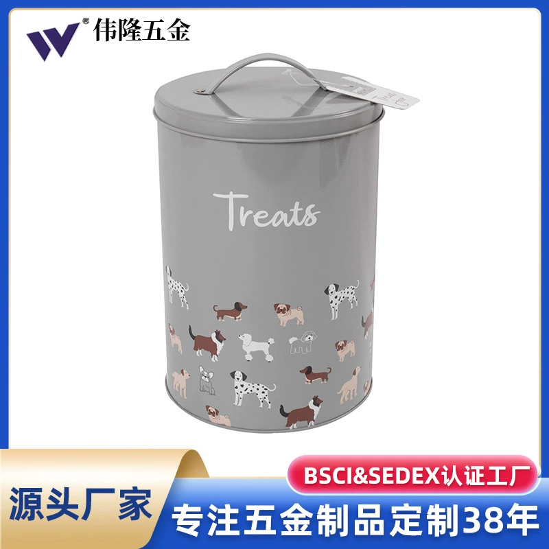 Заводской Железный резервуар для домашних животных Бочка для хранения зерна для домашних животных Круглая герметичная зерновая бочка для кошек Оцинкованный Железный зерновой резервуар для собак