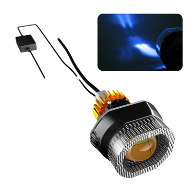 New cross-border model 3inch motorcycle Motorcycle headlights, headlights - white-yellow-blue-devils-eye-iridescent-halo