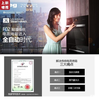 Reg/ Leizhe Embedded system Steam oven Two-in-one Electric steamer household Steam and bake fully automatic Color F02