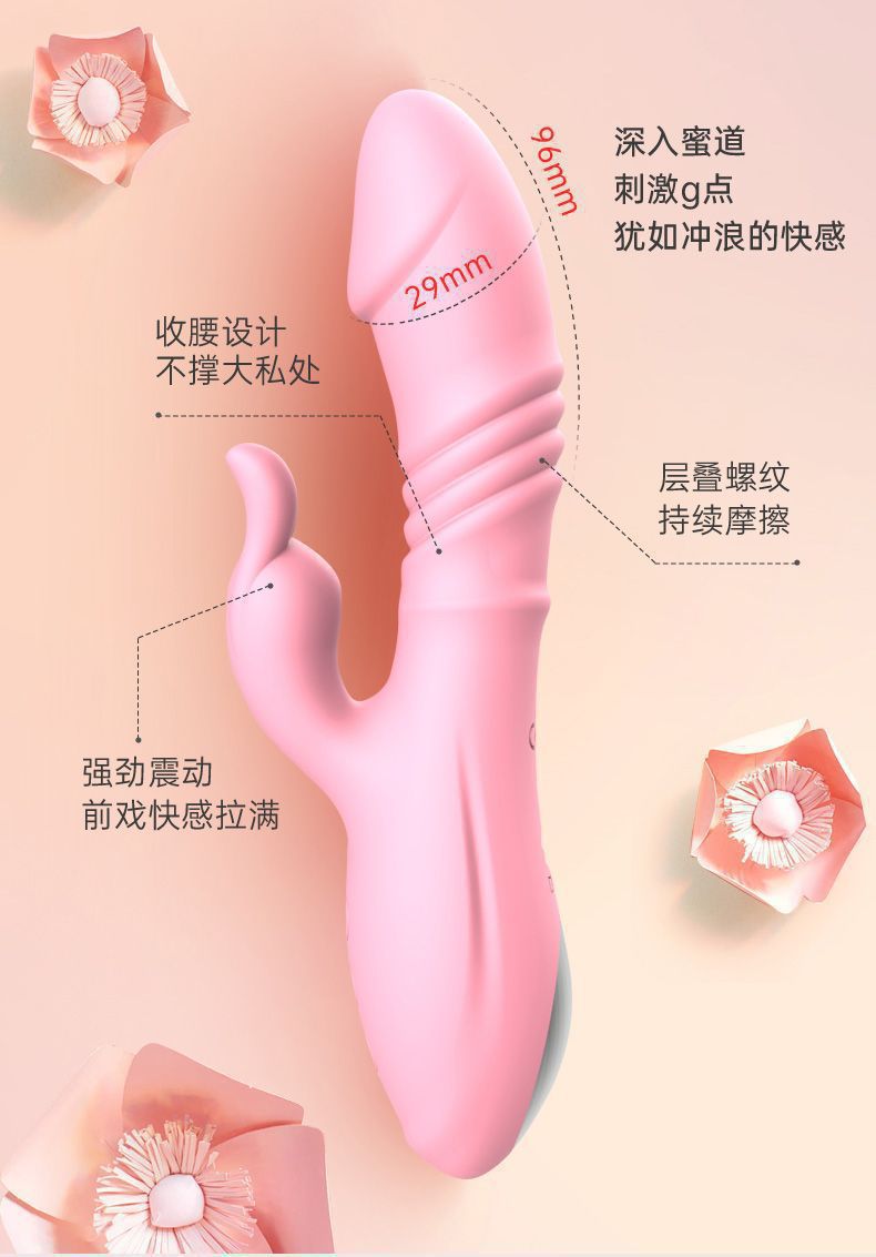 Mini Telescopic Vibrator with Multi-Frequency Vibration, Pink, Adult Wellness Device — detail image 10