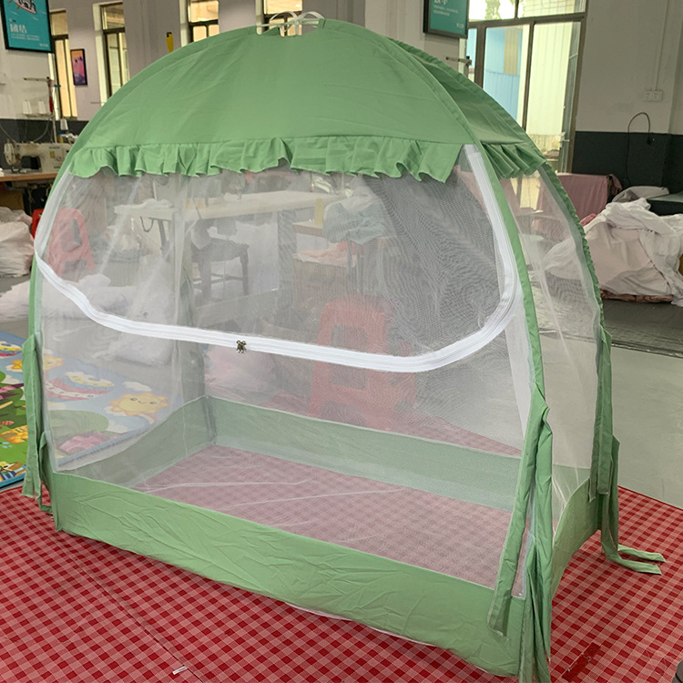 蚊帐家用免安装蒙古包防摔儿童方便拆洗加密加厚支架防尘顶围栏
