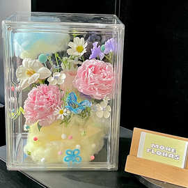 网红云朵棉花束礼物diy手工材料彩色蓬蓬云朵棉花艺造型装饰资材