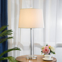 后现代轻奢圆柱水晶台灯高档客厅简约床头灯酒店客房卧室装饰水晶