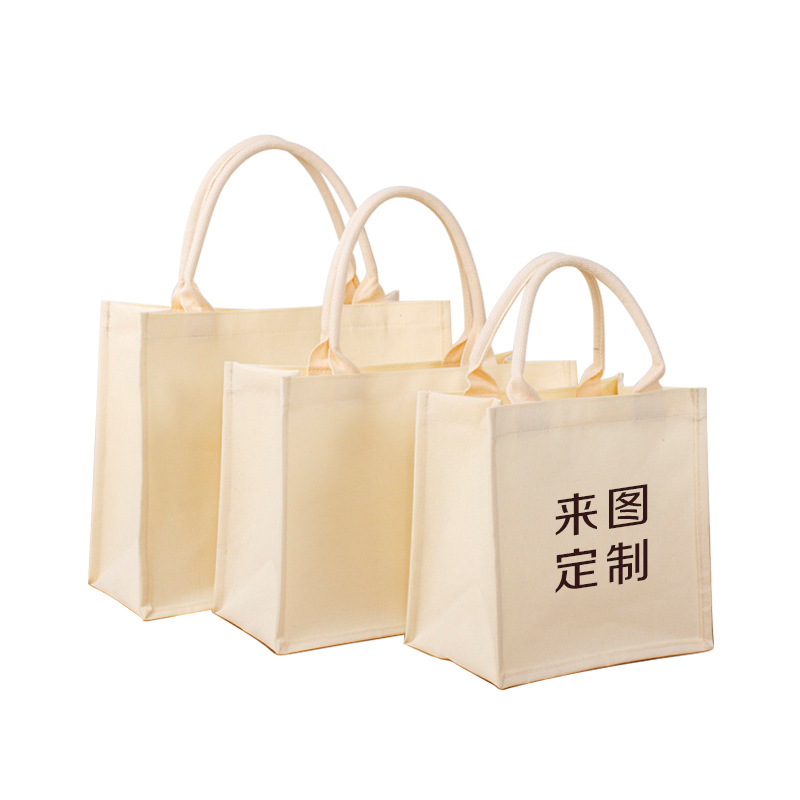 Bolsas de lona portátiles personalizadas simples bolsas de lona pintadas DIY en blanco de gran capacidad bolsas de lona tridimensionales personalizadas