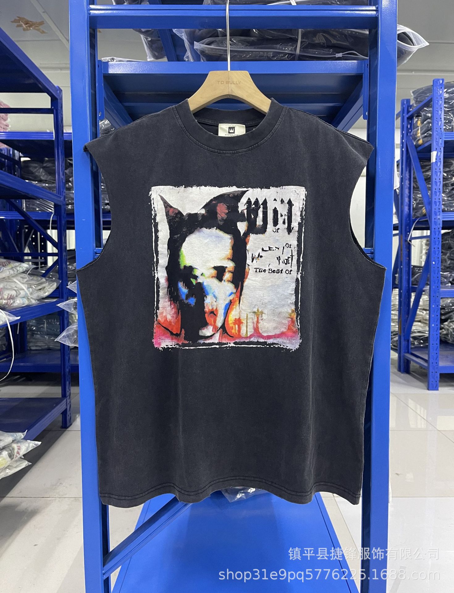 クロスボーダーの新型欧米のファッションブランドのレトロな水洗いは古い落書きをします。