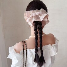 法式高级氛围设计感发圈蕾丝边双拼发绳超仙大肠圈皮筋扎马尾头绳