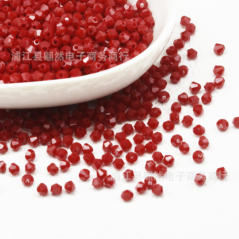 Đỏ sứ / Hạt kim cương boutique 3mm (100 chiếc/gói)
