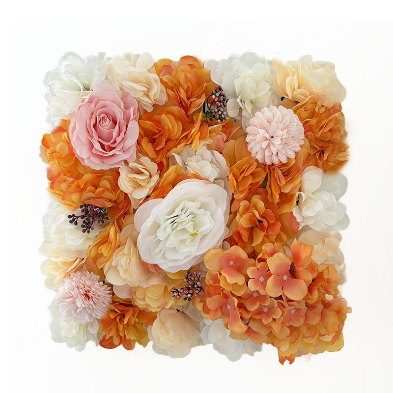 Pared de flores simulada rosa pared de plantas de bodas artículos de fondo decoración pared de flores falsas peonía diseño de fila de flores del centro comercial