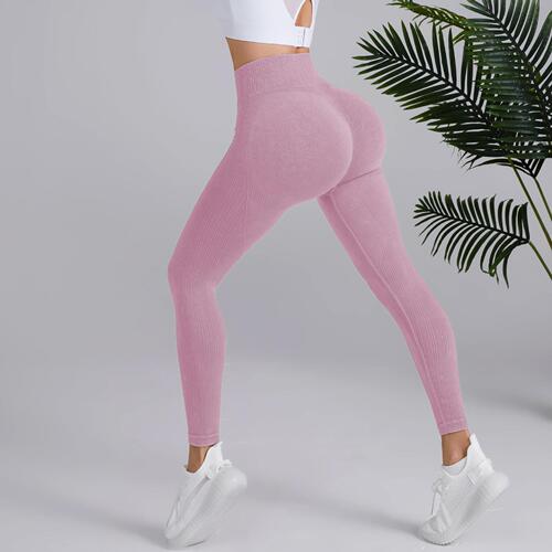 Cross-border sand-washed seamless yoga pants high-waisted peach butt-lifting fitness pants for women running washed frosted tights