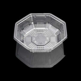 生鲜食品一次性包装盒 PET透明八角盒蔬菜托盘定选制作厂家批发