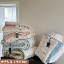 秋冬新款韩式卡通印花全棉暗合双人可机洗豆豆春秋被 加厚保暖+