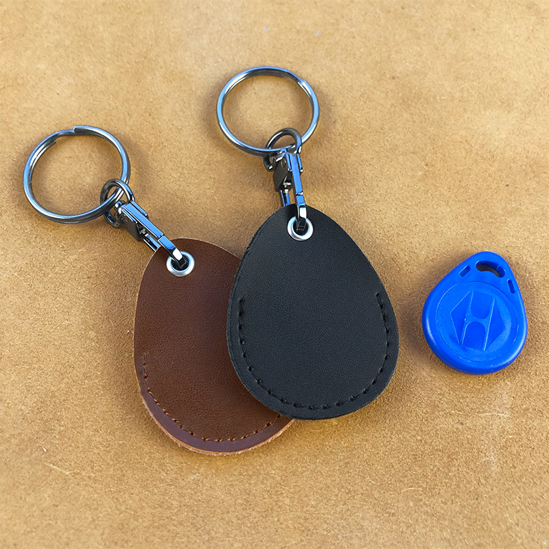 Cubierta de la tarjeta de control de acceso Oval al por mayor personalizable LOGO rectangular comunidad ascensor inducción cubierta de la tarjeta de control de acceso de cuero