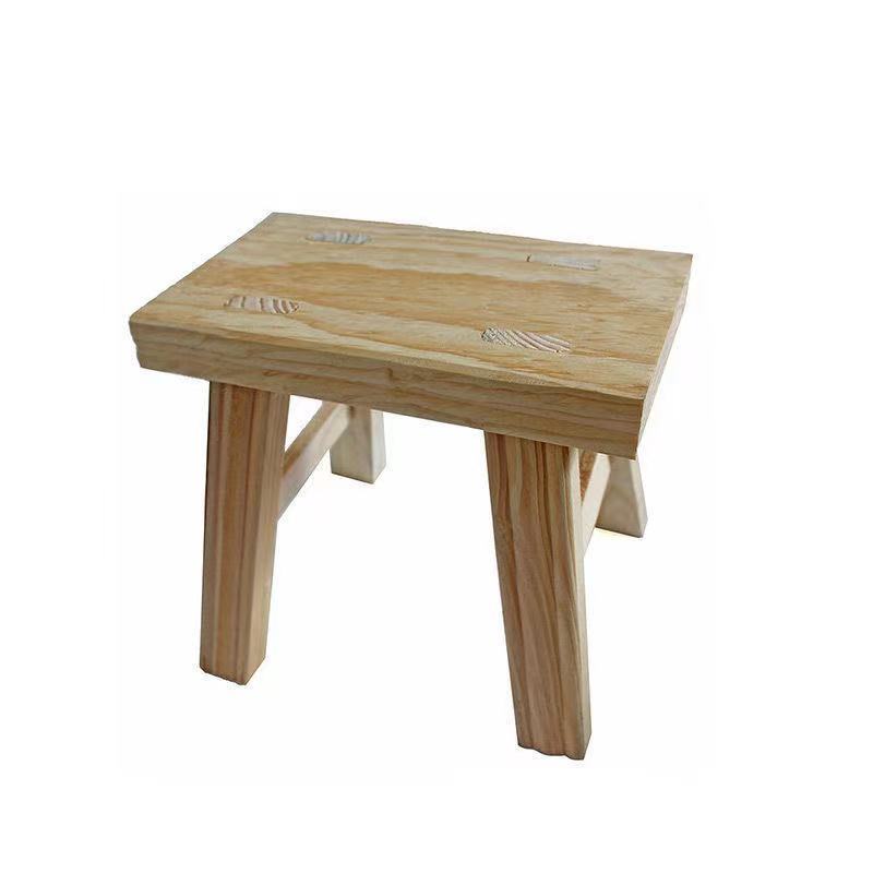 Taburete de madera sólida, taburete bajo, taburete de madera doméstico para niños, taburete de madera para adultos, taburete de madera sólida para los pies, taburete de cambio de zapatos