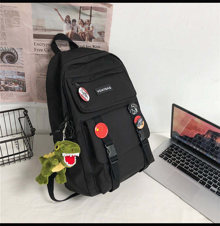 Schoolbag Female Korean Harajuku Ulzzang High School Student Backpack Junior High School Student Large Capacity College Style Ins Backpack display picture 21