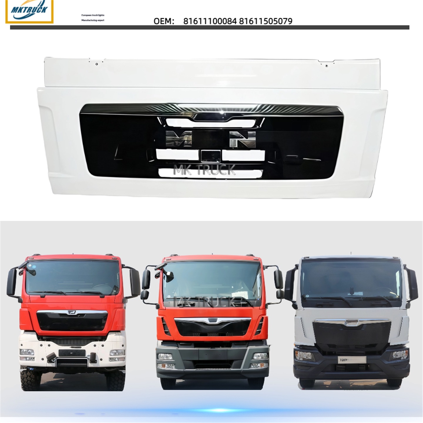 Panel frontal 81611100084/81611505079, para la fábrica de piezas de camiones Man MAN