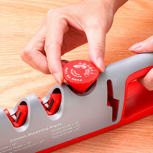 New four-stage knife sharpener, plastic base multi-function quick knife sharpener, adjustable knife sharpener, kitchen knife sharpener