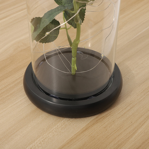 Glass cover immortal rose ornaments LED light simulation flowers creative Chinese Valentine's Day gifts wholesale