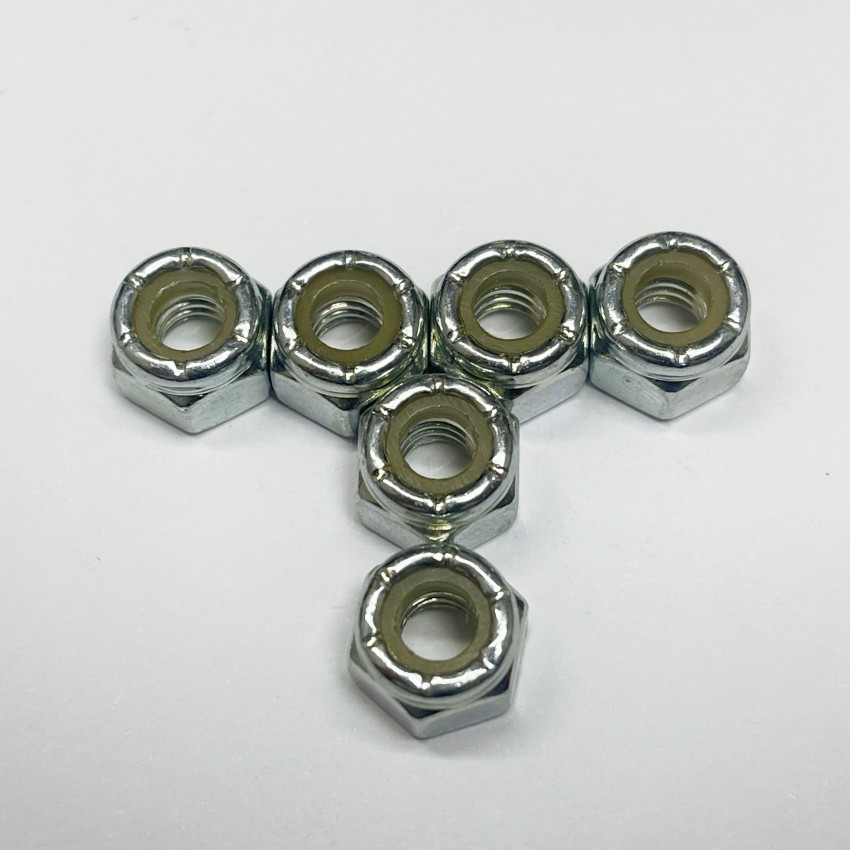 厂家产销尼龙防松螺帽英制白色胶圈尼龙自锁防松螺母1/4-28*11*8