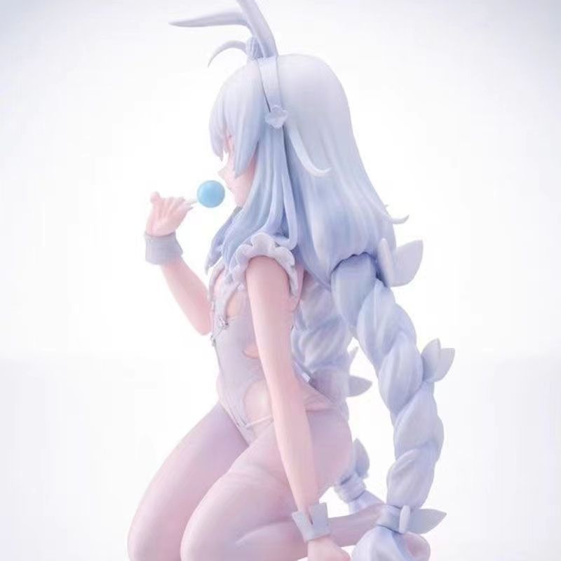 도매 블루 루트 게으른 흰 토끼 악의적 인 핸드 헬드 2 차원 토끼 소녀 아름다운 소녀 모델 장식품