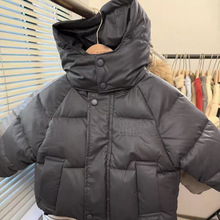 儿童免洗羊羔绒棉袄男女童加绒加厚连帽棉服皮外套中小童韩版童装
